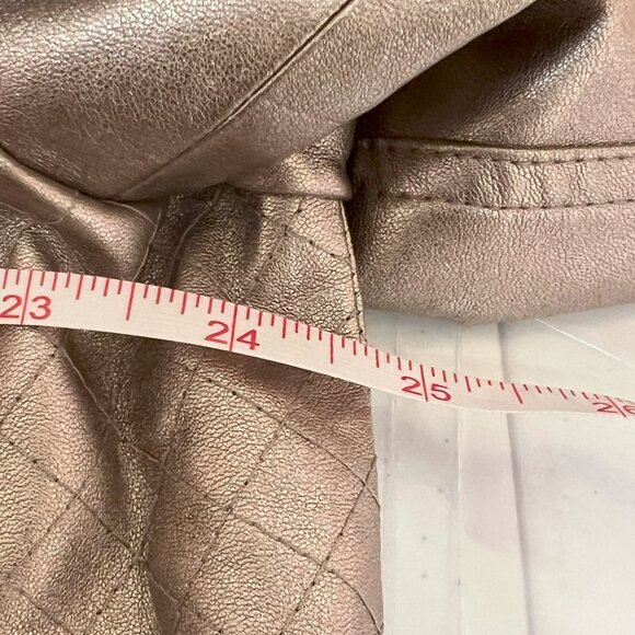 #193 NWT Chico's Shiny Pleather Jacket Size 4 (20) - Picture 4 of 7